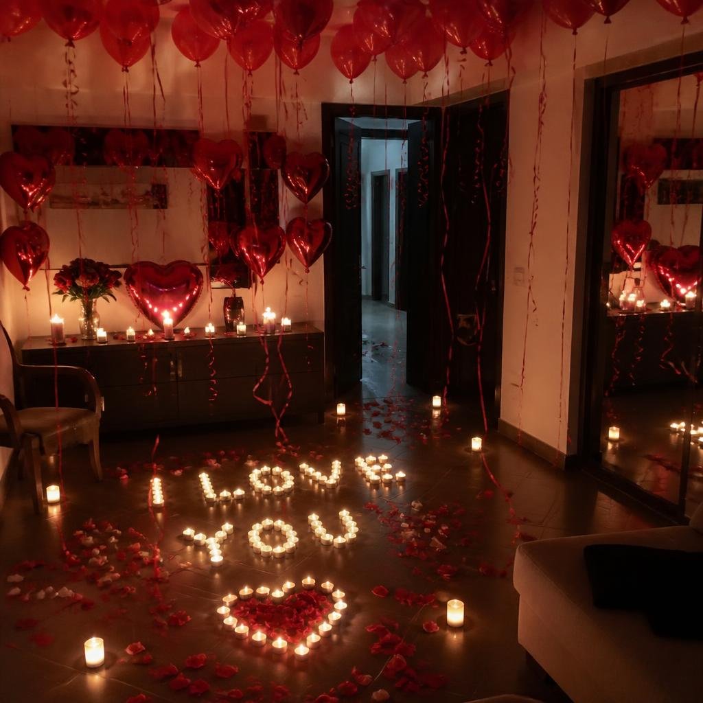Room decor · Petals · Candles