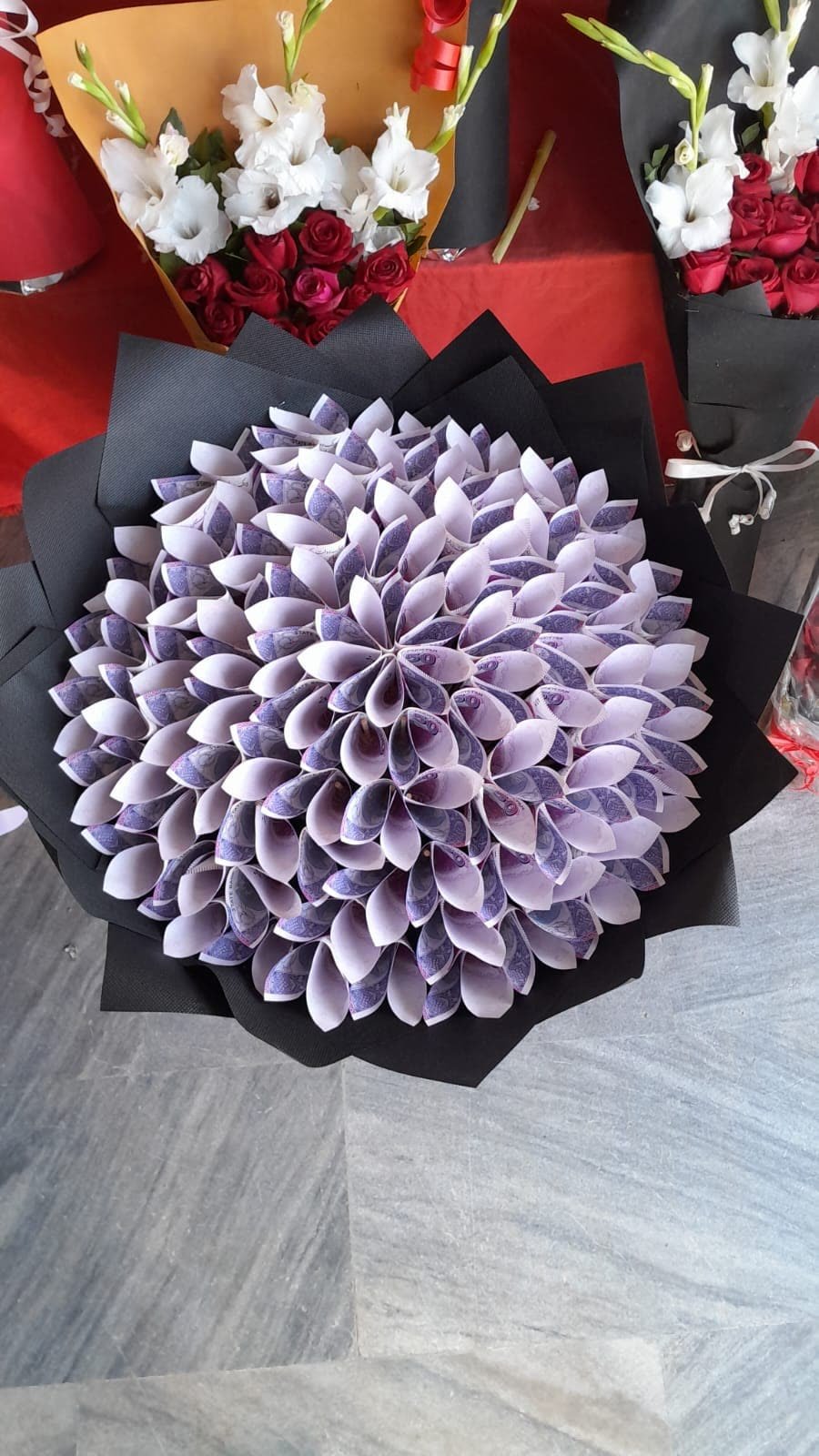 Money Flower — Black Wrap by Shah G Flowers