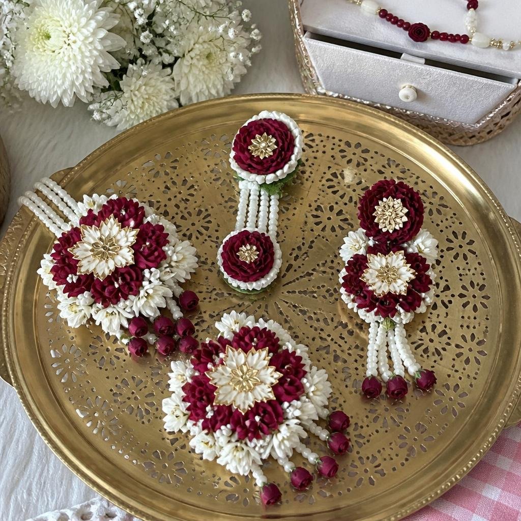 Flower Jewellery Set by Shah G Flowers Lahore